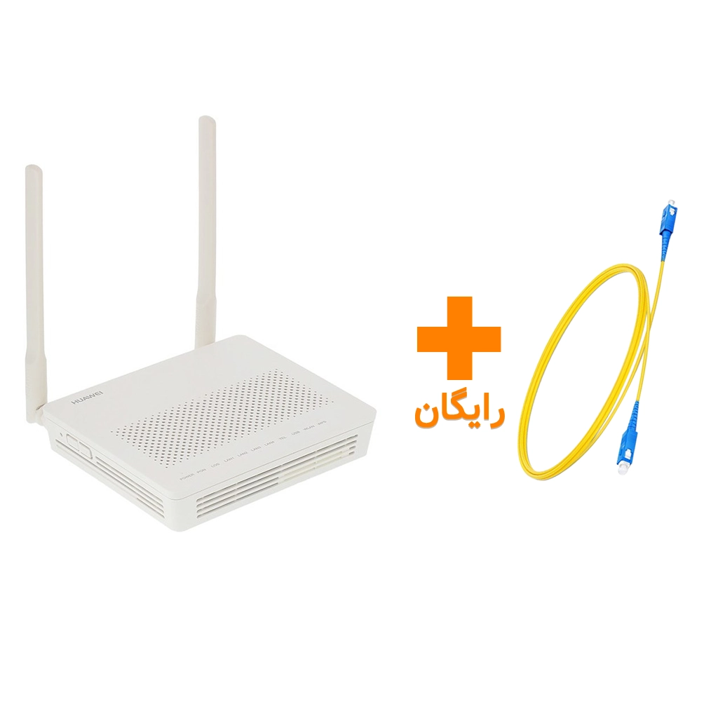 مودم روتر فیبر نوری هوآوی مدل HUAWEI HG8546MGM1 استوک رنگ سفید به همراه کابل فیبر رایگان