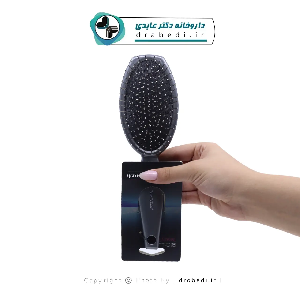 بیول برس مو آی استایل سوزن فلزی خاکستری بیضی بزرگ — تصویر ۳