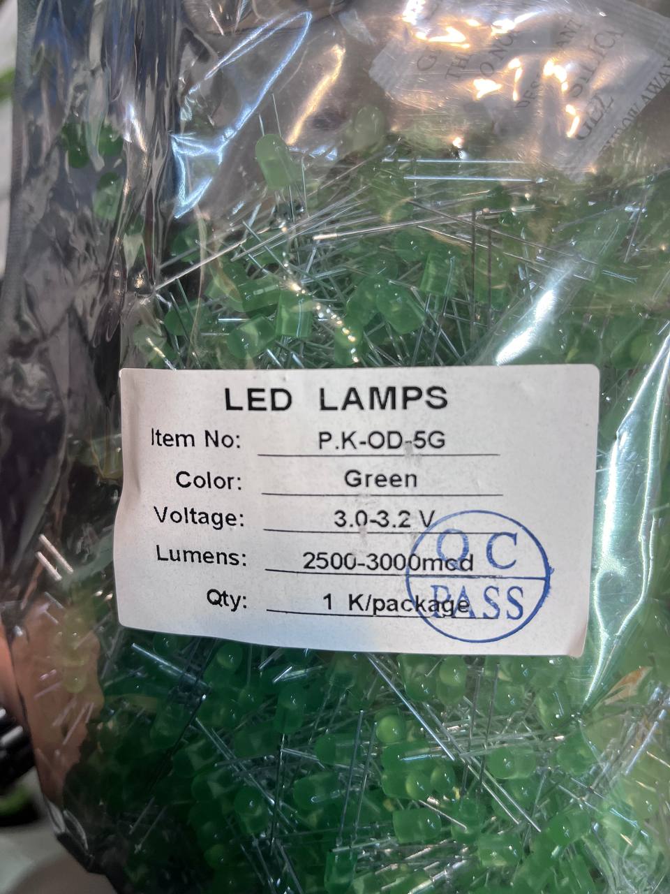 LED ال ای دی اوال سبز 5MM تابلو روانی مارک PHILIPS بسته 1000 تایی — تصویر ۴