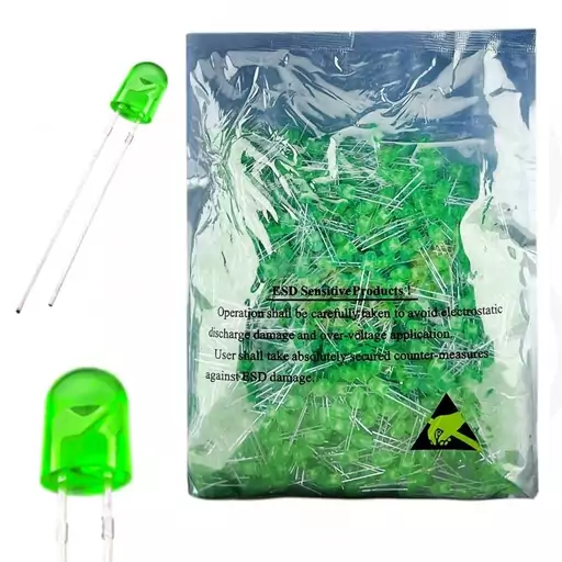 LED ال ای دی اوال سبز 5MM تابلو روانی مارک PHILIPS بسته 1000 تایی — تصویر ۳