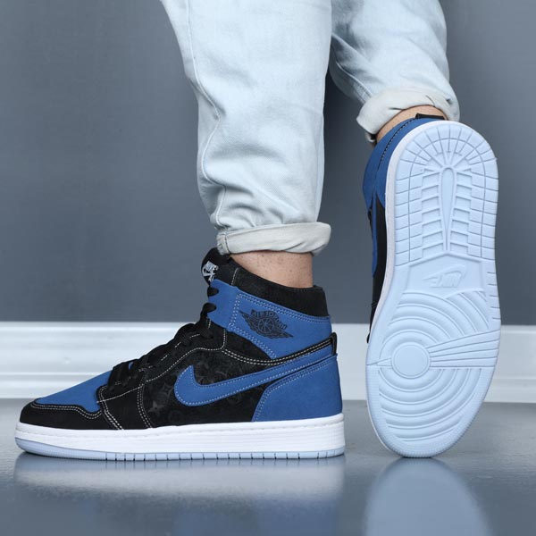 کتونی نایک ایر جردن 1 ساقدار مشکی آبی زیر سفید NIKE کد DINA