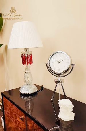 آباژور رومیزی کریستالی باکارات سفید تک شید