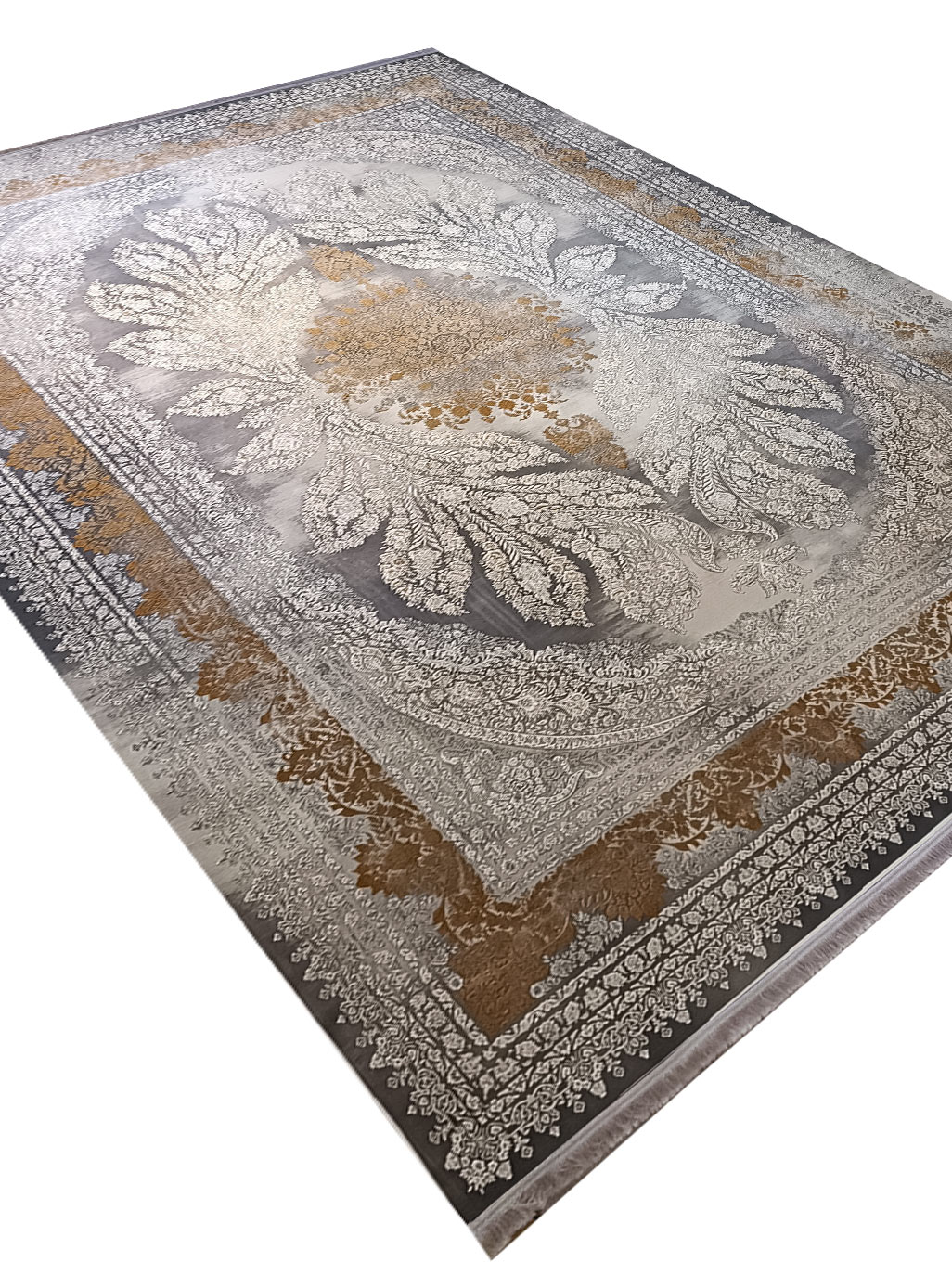 فرش ابریشم وینتیج طرح ملکه 1500 شانه کد 2555