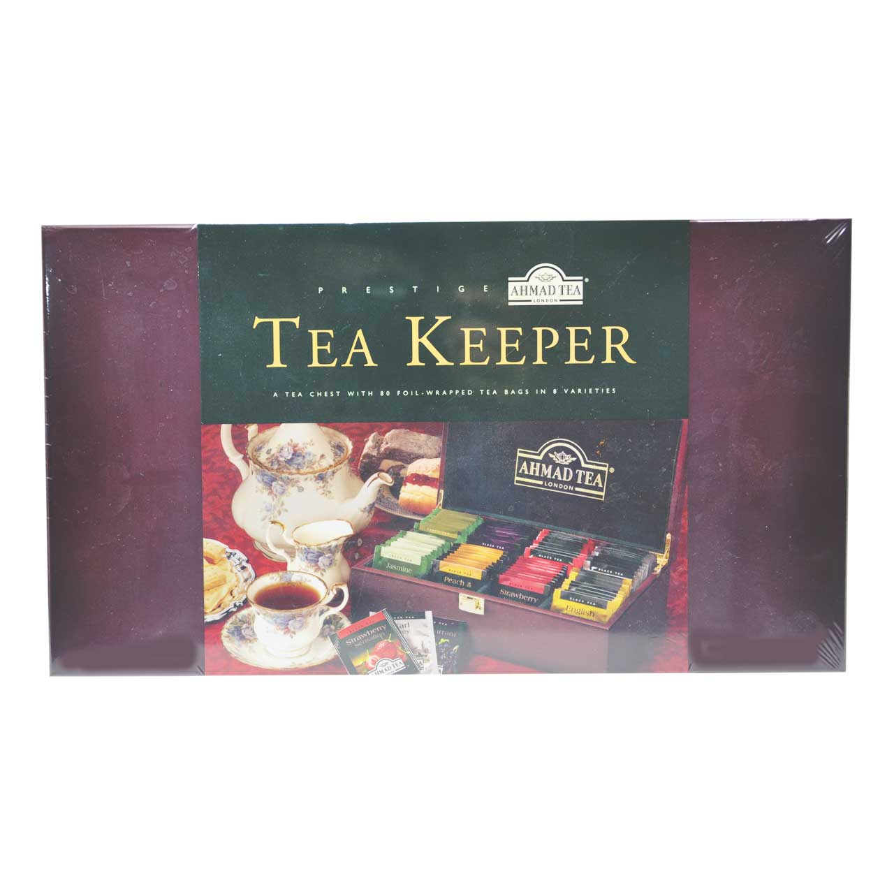 چای کادویی جعبه چوبی ۸۰ عددی احمد – ahmad tea