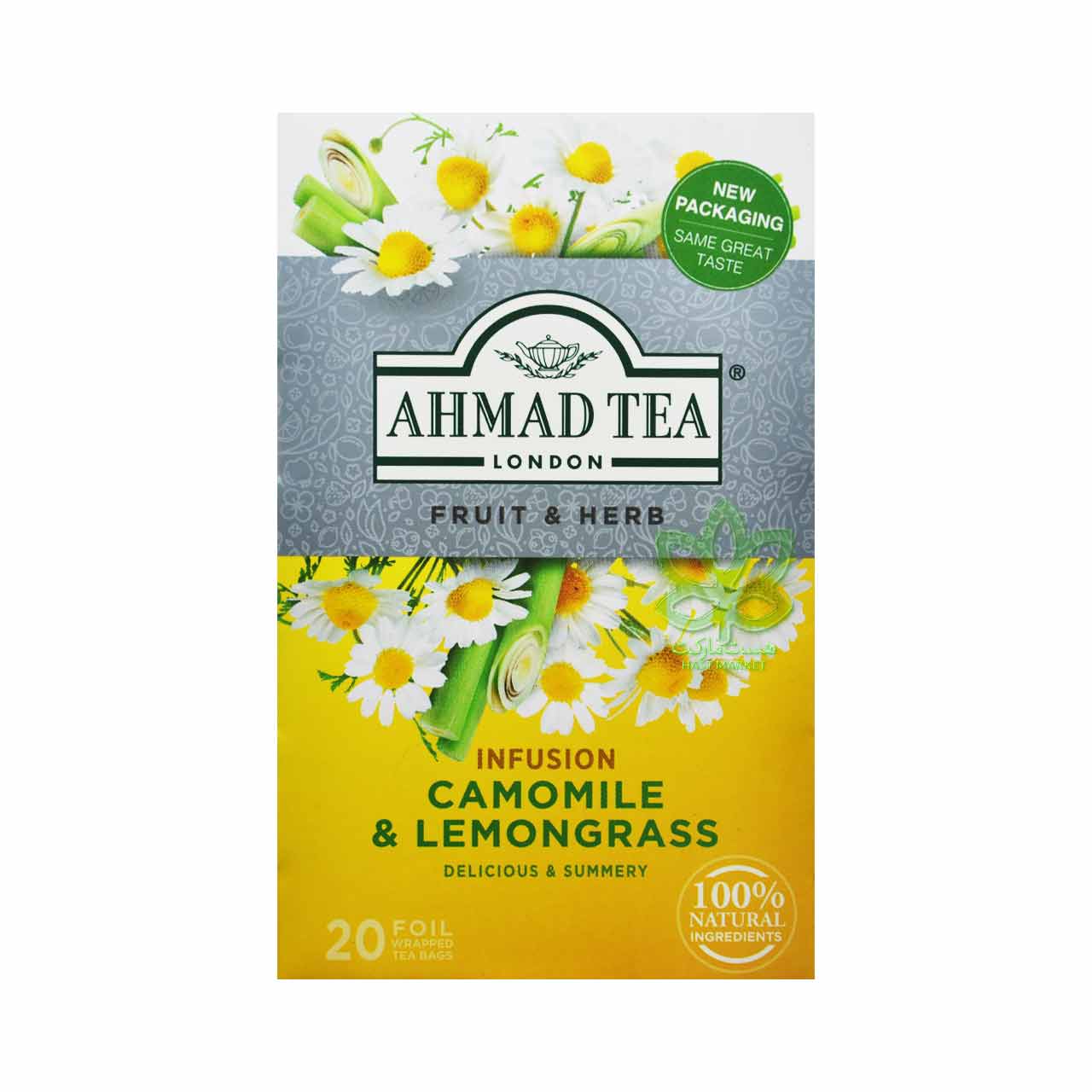 چای سیاه کیسه ای با طعم بابونه و لمون گرس 20 عدد احمد – ahmad tea