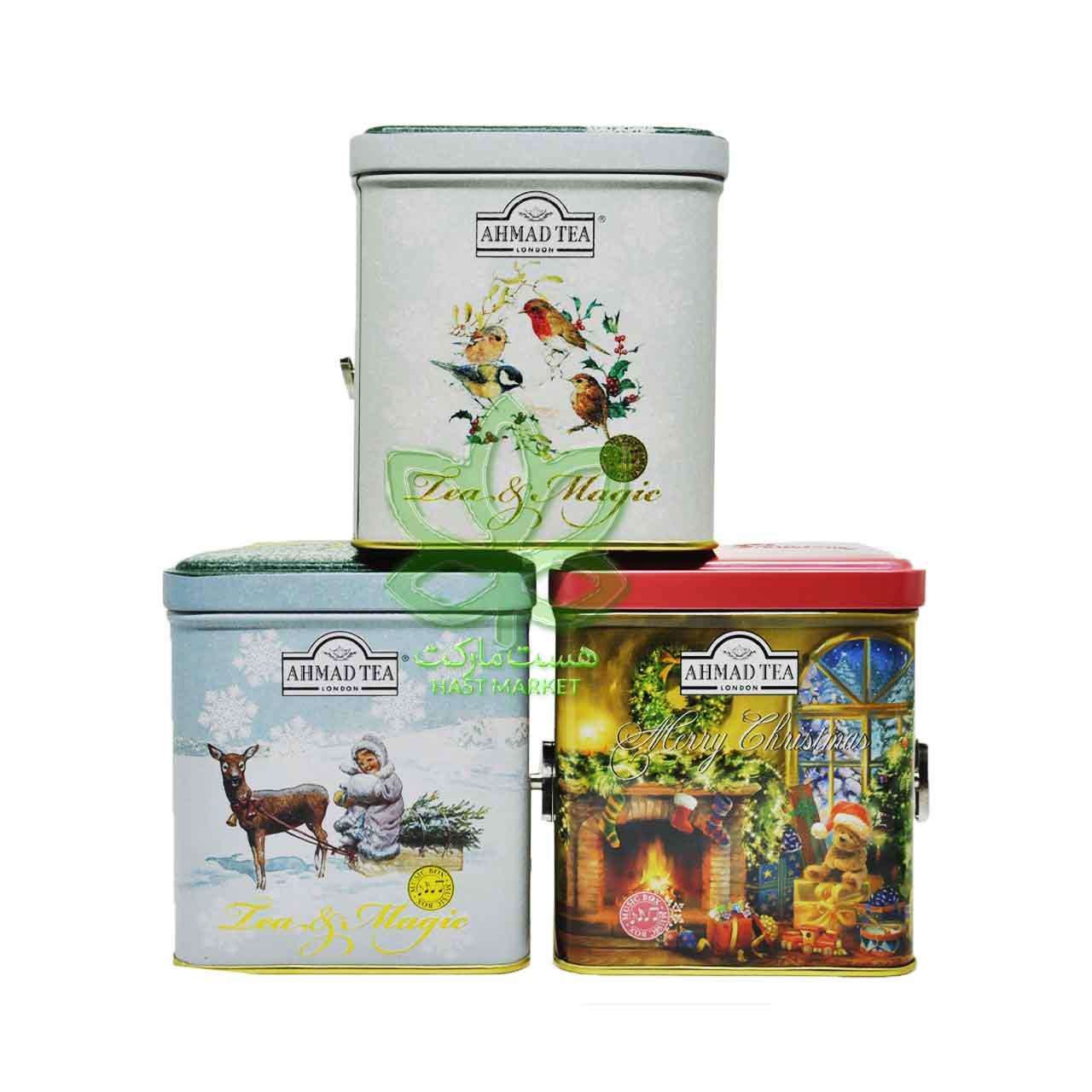 چای سیاه جعبه فلزی ( طرح گوزن ) موزیکال 80 گرم احمد – ahmad tea — تصویر ۳