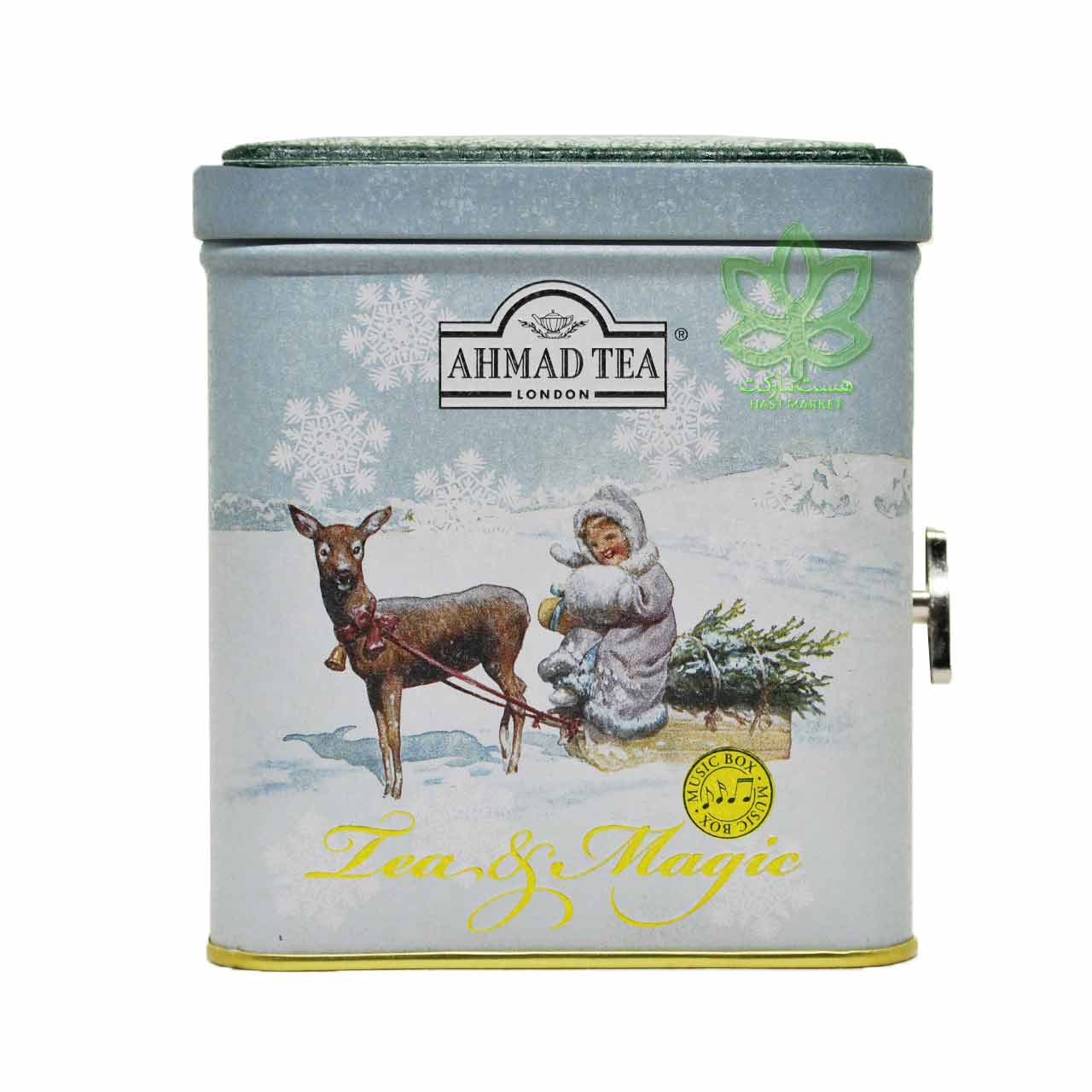 چای سیاه جعبه فلزی ( طرح گوزن ) موزیکال 80 گرم احمد – ahmad tea