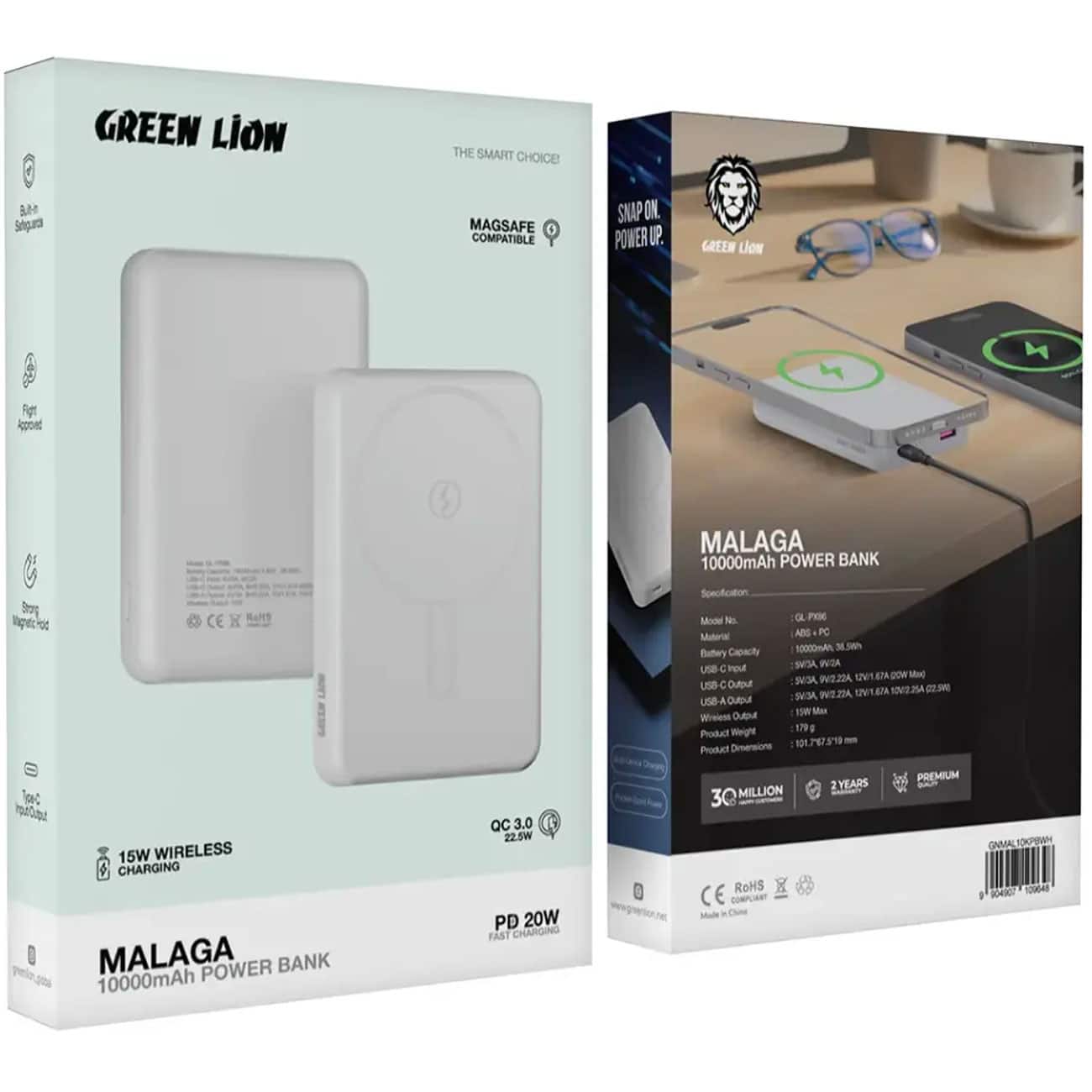 پاور بانک وایرلس گرین لاین مدل GL-PX86 ظرفیت 10000 میلی آمپرساعت — تصویر ۵