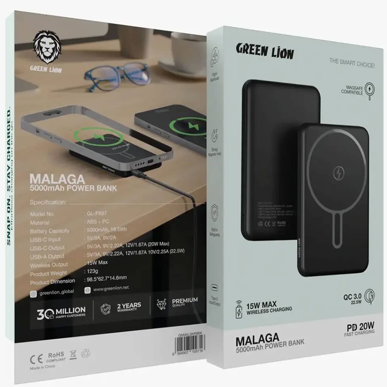 پاور بانک وایرلس گرین لاین مدل GL-PX86 ظرفیت 10000 میلی آمپرساعت — تصویر ۶