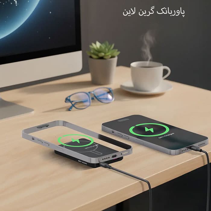 پاور بانک وایرلس گرین لاین مدل GL-PX86 ظرفیت 10000 میلی آمپرساعت — تصویر ۷