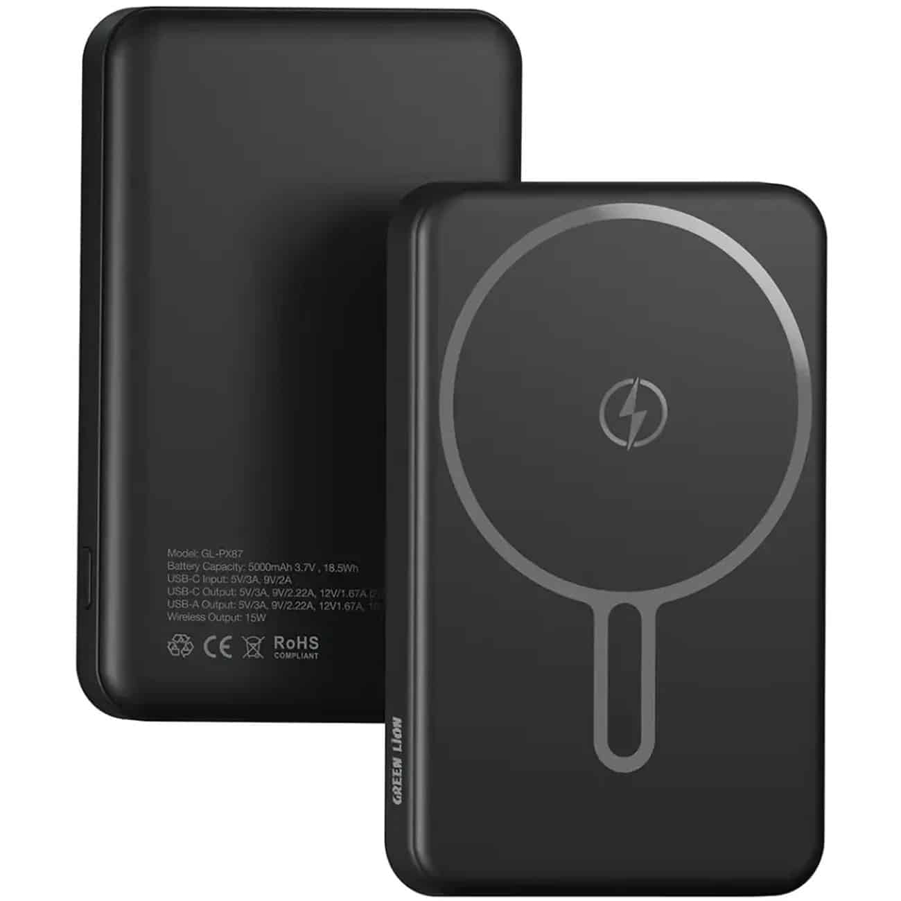 پاور بانک وایرلس گرین لاین مدل GL-PX86 ظرفیت 10000 میلی آمپرساعت — تصویر ۲