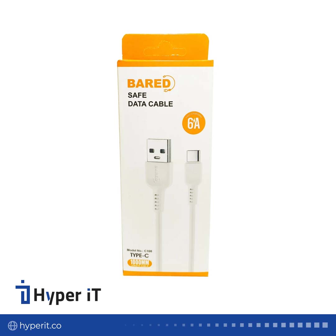 کابل شارژ USB به Type-C بارد مدل C108 طول ۱ متر — تصویر ۳