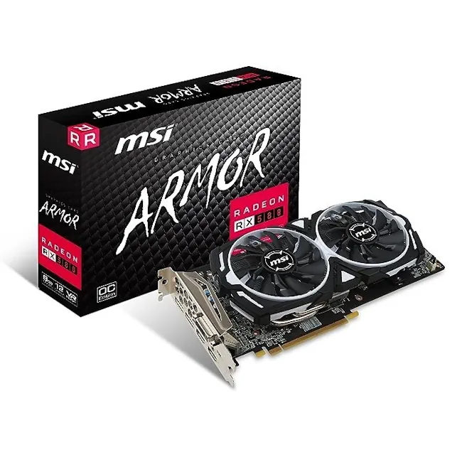 کارت گرافیک (در حد نو) ام اس آی مدل MSI Radeon RX580 ARMOR 8G OC