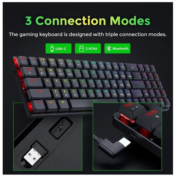 کیبورد گیمینگ ردراگون ASHE K626P-KBS بی سیم