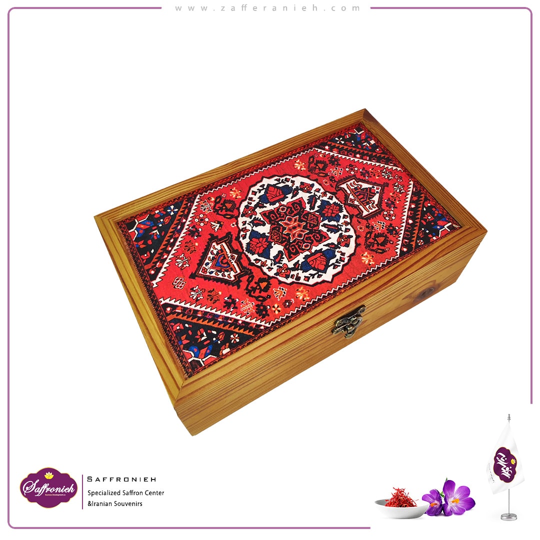جعبه هدیه زعفران مدل تبسّم (ظروف+جعبه) — تصویر ۳