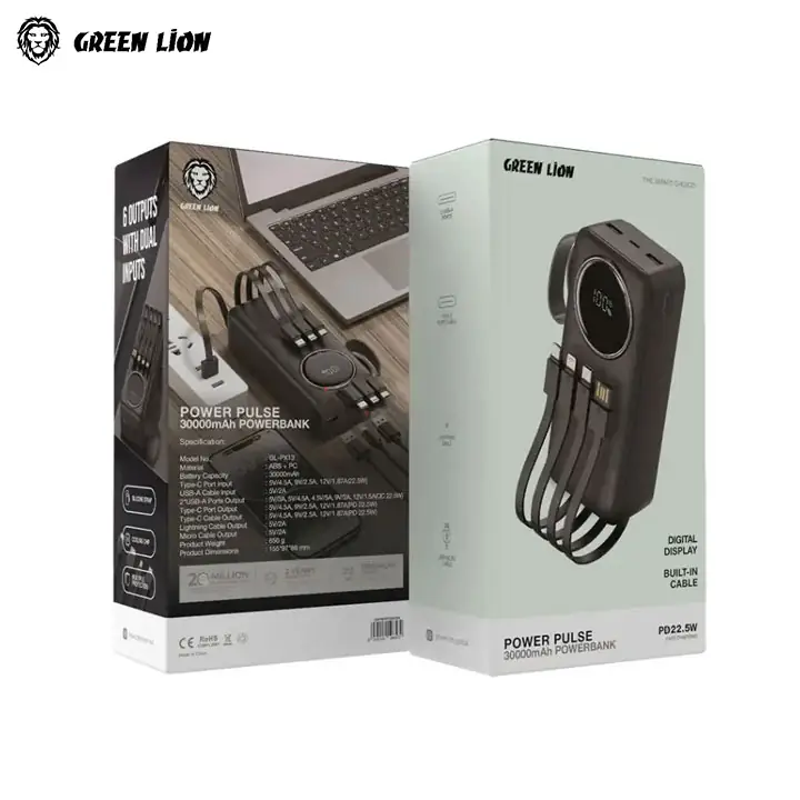 پاوربانک گرین لاین Power Pulse ظرفیت 30000 میلی آمپر PD 22.5W — تصویر ۵