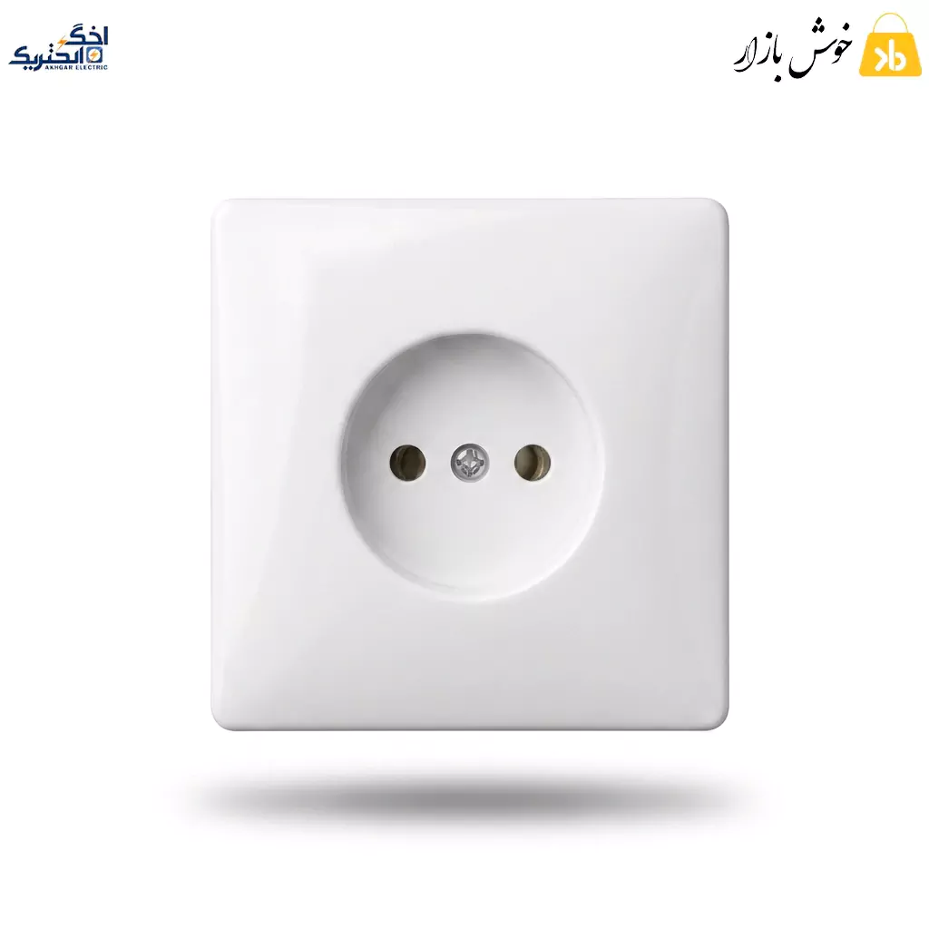 پریز توکار بدون ارت اخگر الکتریک مدل نسیم — تصویر ۲