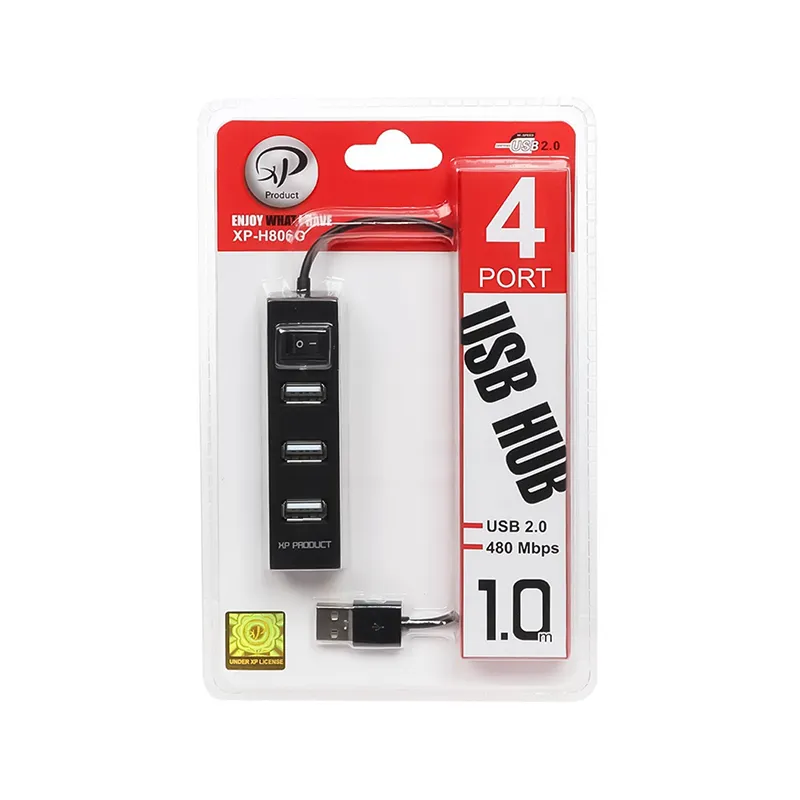 هاب چهار پورت USB2.0 ایکس پی مدل XP-H806G کابل ۱ متر — تصویر ۲