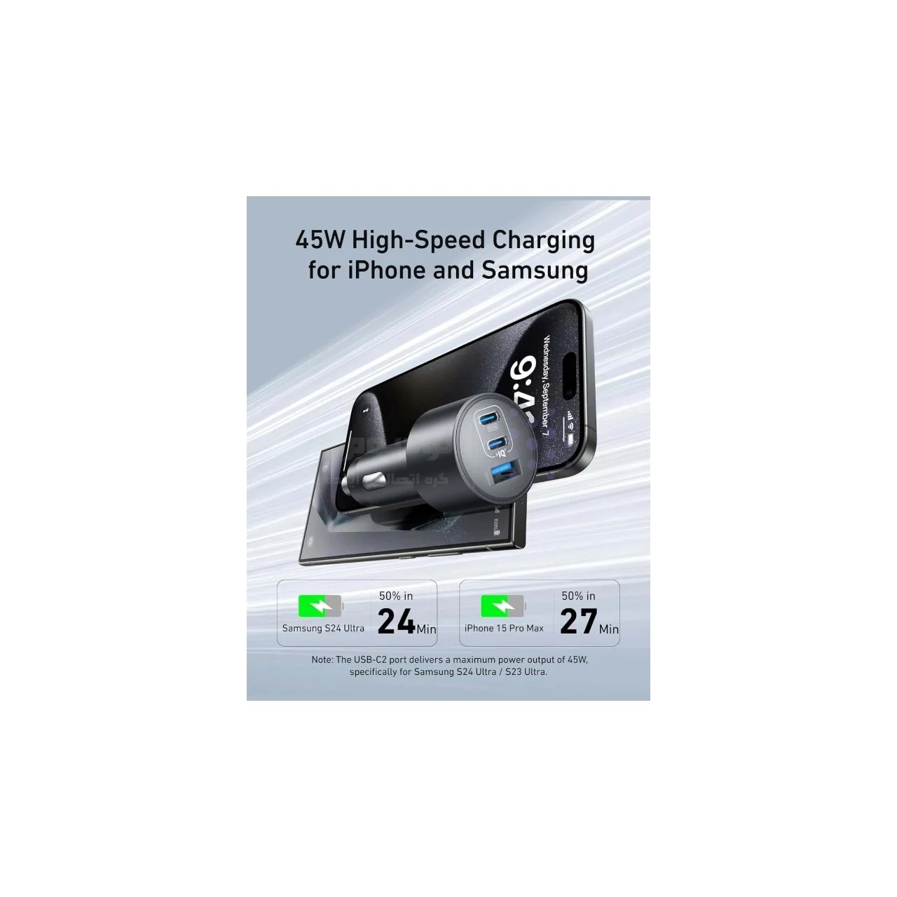 شارژر فندکی PD و فست سه پورت Anker مدل A27376A1 – مشکی (گارانتی شش ماهه شرکتی) — تصویر ۵