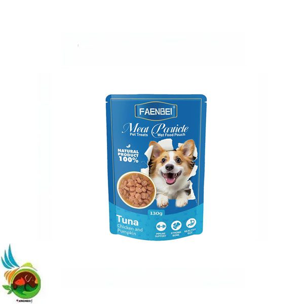 پوچ سگ فنبی مدل چانکی طعم تن، مرغ و کدو حلوایی Faenbei tuna & chicken and pumpkin وزن ۱۳۰ گرم