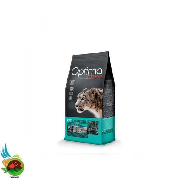 غذای خشک ارگانیک گربه عقیم اپتیمانوا طعم مرغ و برنج Optimanova cat sterilised chicken & rice (فله ای)