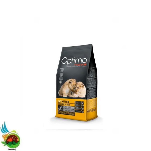 غذای خشک ارگانیک بچه گربه اپتیمانوا طعم مرغ و برنج Optimanova cat kitten chicken & rice (فله ای)
