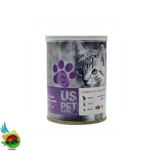 کنسرو بچه گربه یو اس پت طعم مرغ و سیب Uspet kitten with chicken &amp; apple وزن ۴۳۰ گرم