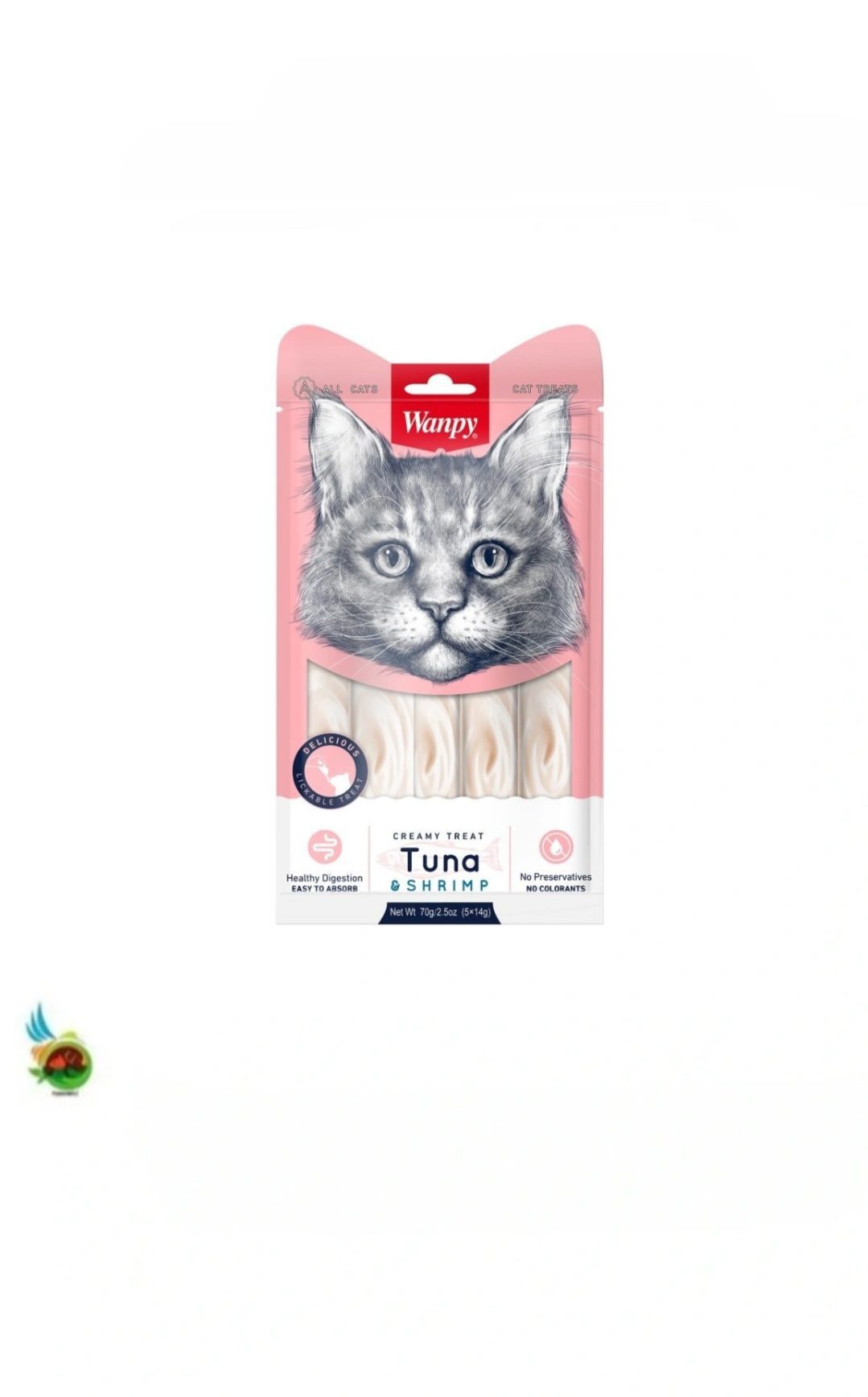 بستنی گربه ونپی طعم تن و میگو Wanpy creamy treat tuna &amp; shrimp بسته 5 عددی