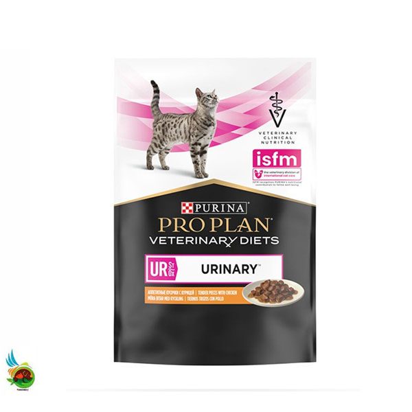 پوچ درمانی گربه یورینری پروپلن طعم مرغ Pro plan veterinary diets urinary with chicken وزن 85 گرم