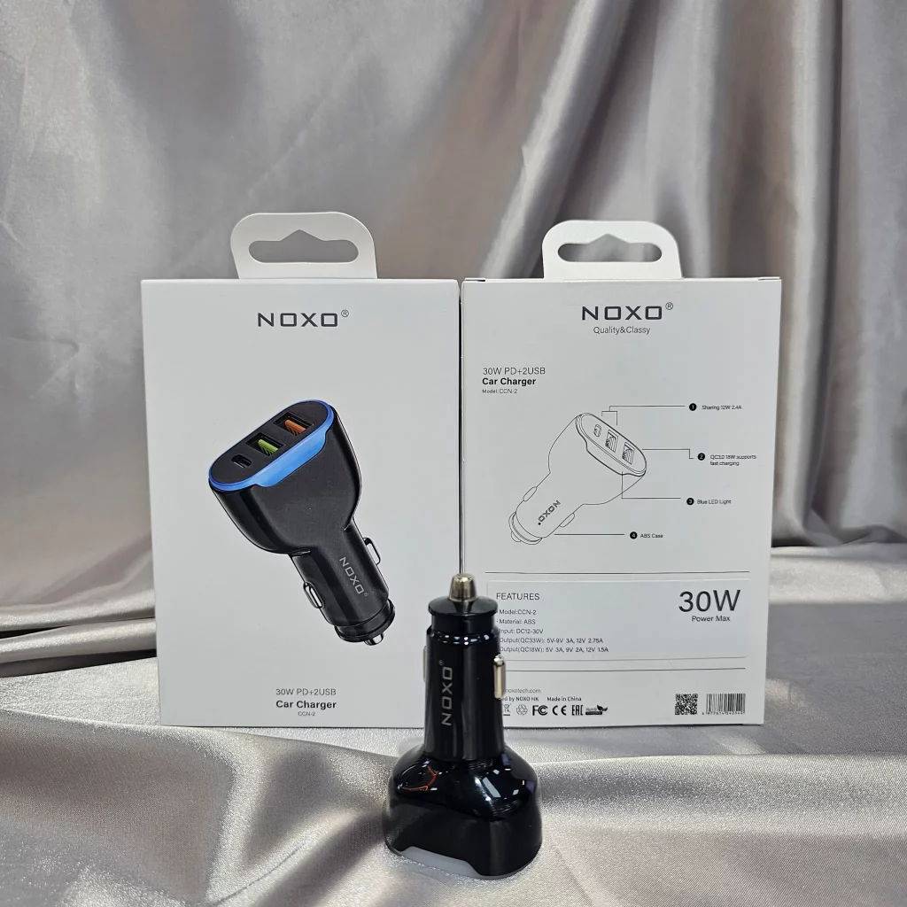 شارژر فندکی نوکسو CCN-2 شارژر خودرو 30 وات با QC3.0 و 2 پورت USB هوشمند — تصویر ۳
