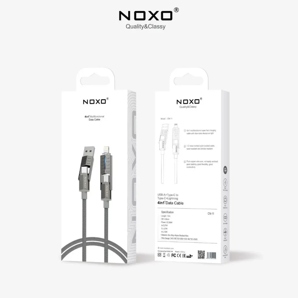 کابل تبدیل ۴ در ۱ نوکسو مدل CN-11 طول 1.2 متر — تصویر ۳