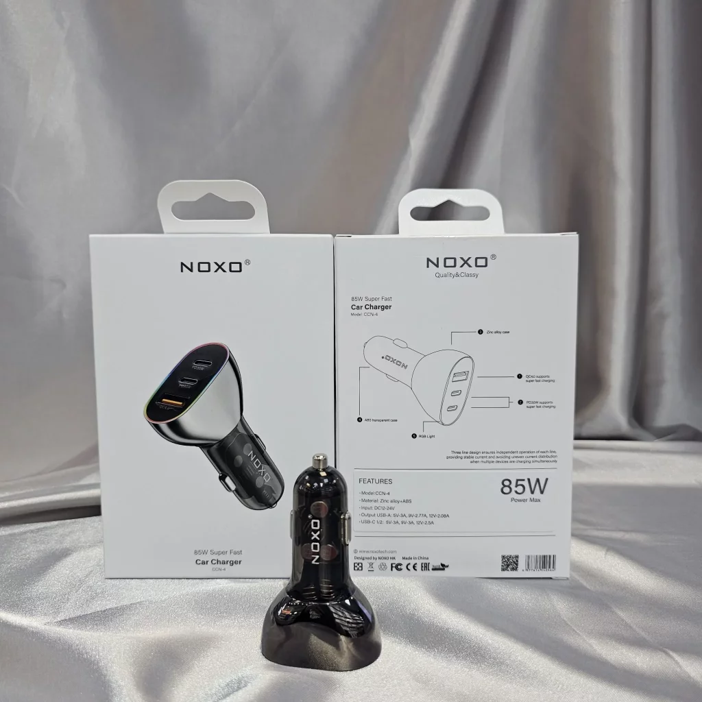 شارژر فندکی نوکسو CCN-4 شارژ سوپر فست 85 وات با PD30W + QC4.0 — تصویر ۳