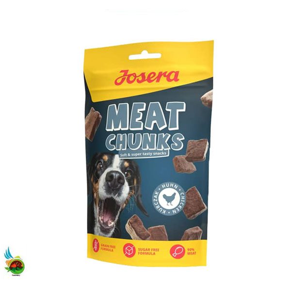 تشویقی میت چانک جوسرا سگ طعم مرغ Josera meat chunks with chicken وزن ۷۰ گرم