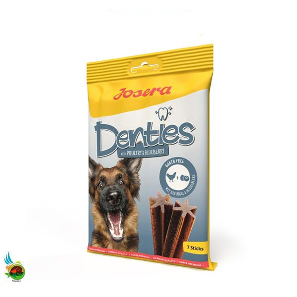 تشویقی دنتال جوسرا سگ طعم مرغ و بلوبری Josera denties with chicken and blueberry بسته ۷ عددی