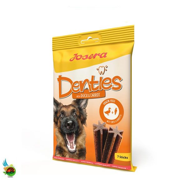 تشویقی دنتال جوسرا سگ طعم اردک و هویج Josera denties with duck and carrot بسته ۷ عددی