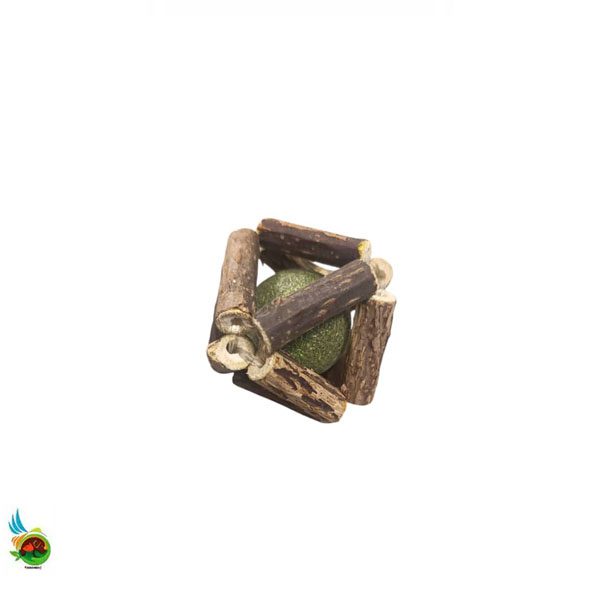 اسباب بازی گربه مدل توپ چوبی کت نیپ دار