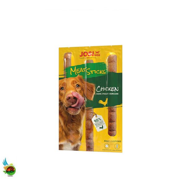 تشویقی مدادی جوسی داگ طعم مرغ Josidog meat sticks with chicken بسته ۳ عددی