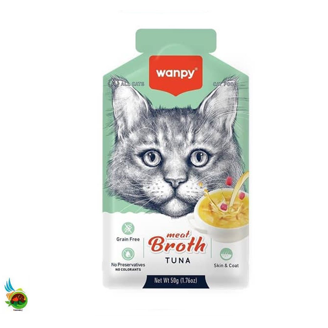سوپ گربه ونپی طعم تن wanpy meat broth with tuna وزن ۵۰ گرم