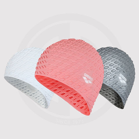 کلاه شنا آرنا(Arena)اصلی طرح 3D مدل Bonnet Silicone – آبی — تصویر ۶