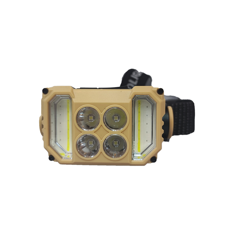 چراغ پیشانی شارژی 4LED+2COB با چراغ پلیسی مدل YJ-A03 — تصویر ۶