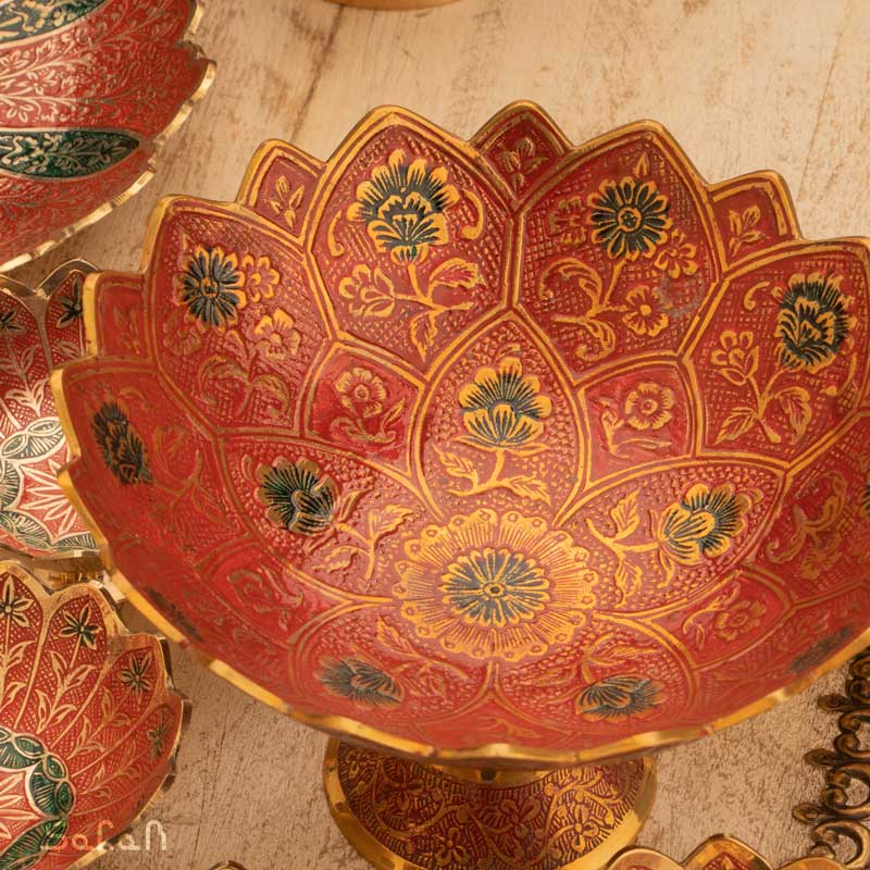 ست پذیرایی برنجی میناکاری کد 429 — تصویر ۳