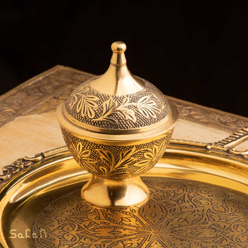 ست پذیرایی برنجی آنتیک کد 420 — تصویر ۴