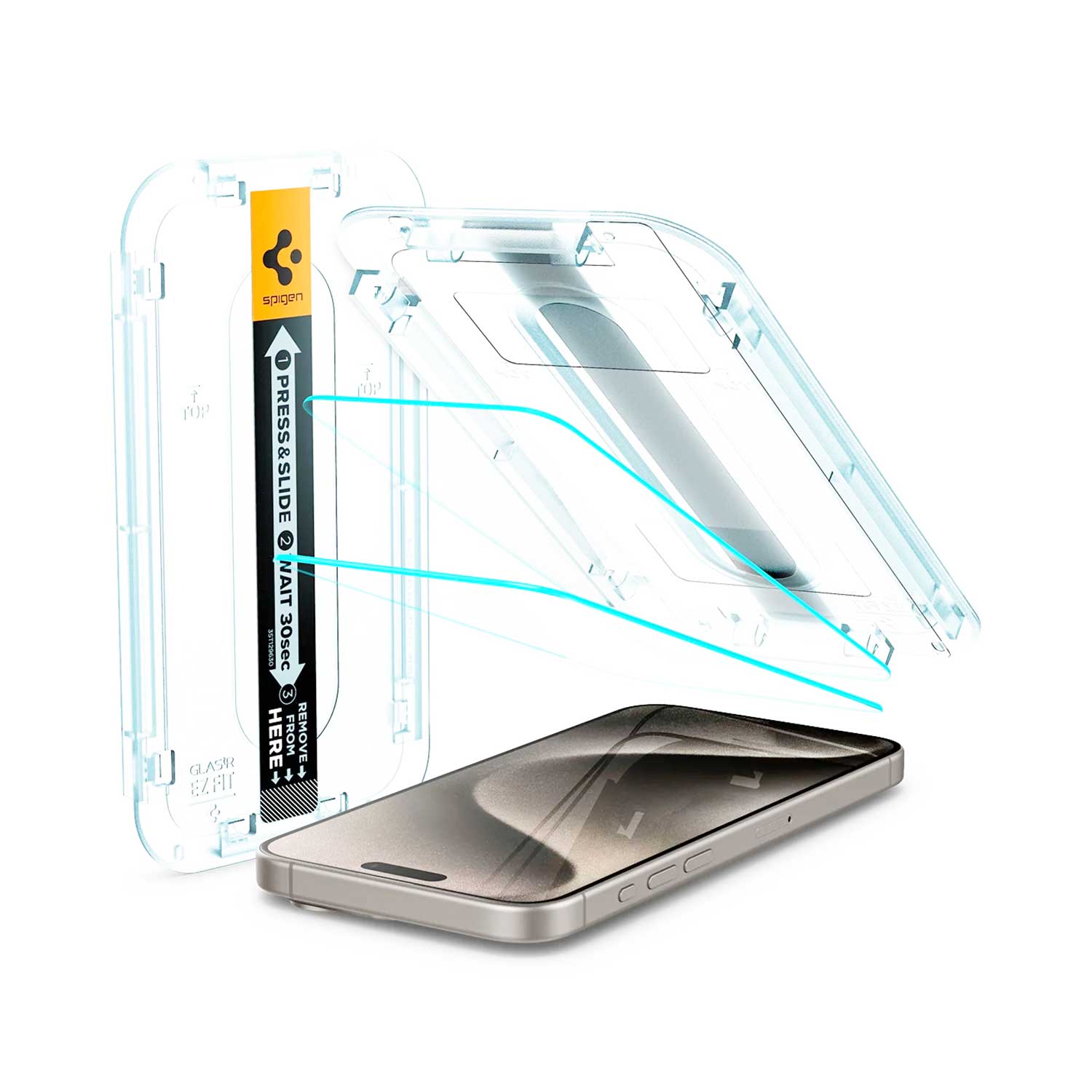 محافظ صفحه نمایش گوشی موبایل اسپیگن مدل Spigen GLAS.tR EZ Fit مخصوص گوشی موبایل اپل iPhone 15 Pro
