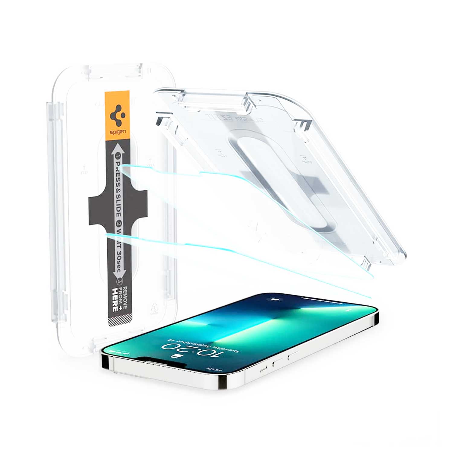 محافظ صفحه نمایش گوشی موبایل اسپیگن مدل Spigen GLAS.tR EZ Fit مخصوص گوشی موبایل اپل iPhone 13 Pro