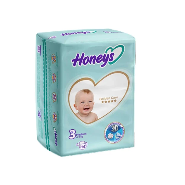 پوشک برند Honeys سایز ۳ بسته ۱۴ عددی — تصویر ۲