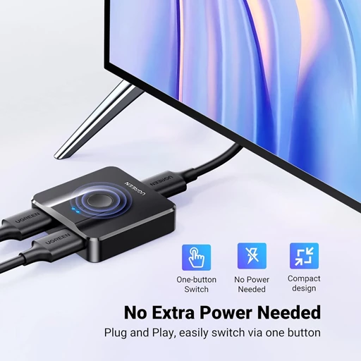 سوئیچ HDMI UGREEN 4K@60Hz، اسپلیتر HDMI دو طرفه — تصویر ۴
