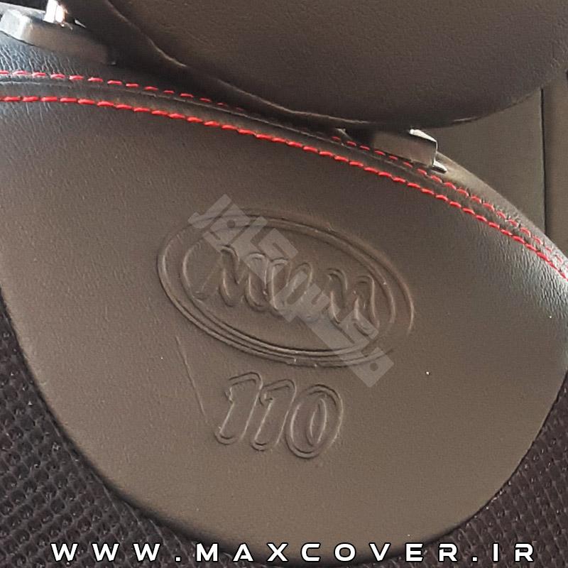 روکش صندلی ام وی ام 110S چرم و پارچه مشکی دوخت قرمز — تصویر ۳