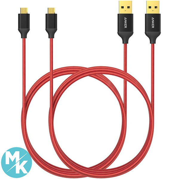 کابل Micro USB برند Anker مدل B7116 دوتایی اصلی