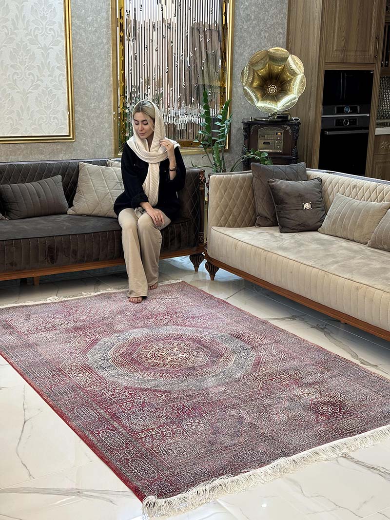 فرش ماشینی مدرن سیزان کاشان – کد رستا لاکی 12829 L — تصویر ۶