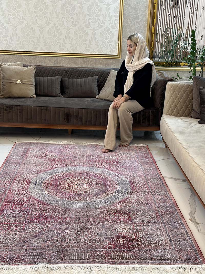 فرش ماشینی مدرن سیزان کاشان – کد رستا لاکی 12829 L — تصویر ۵